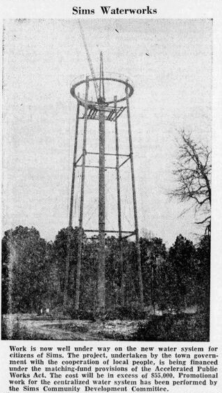 Sims Water Tower 1965 Newspaper Clipping