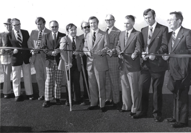 Mayor Fulghum with Governor James B. Hunt Jr: Participation in 1978 Ribbon Cutting for US 264 Opening
