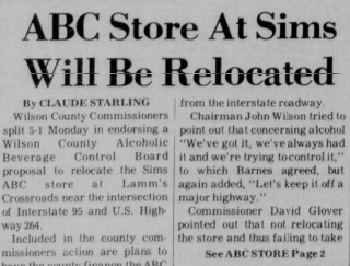 Newspaper Clipping "ABC Store at Sims Will Be Relocated"