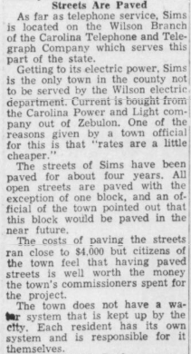 Newspaper Clipping about paved streets in Sims