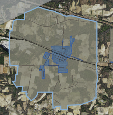 GIS map of Sims ETJ Limits