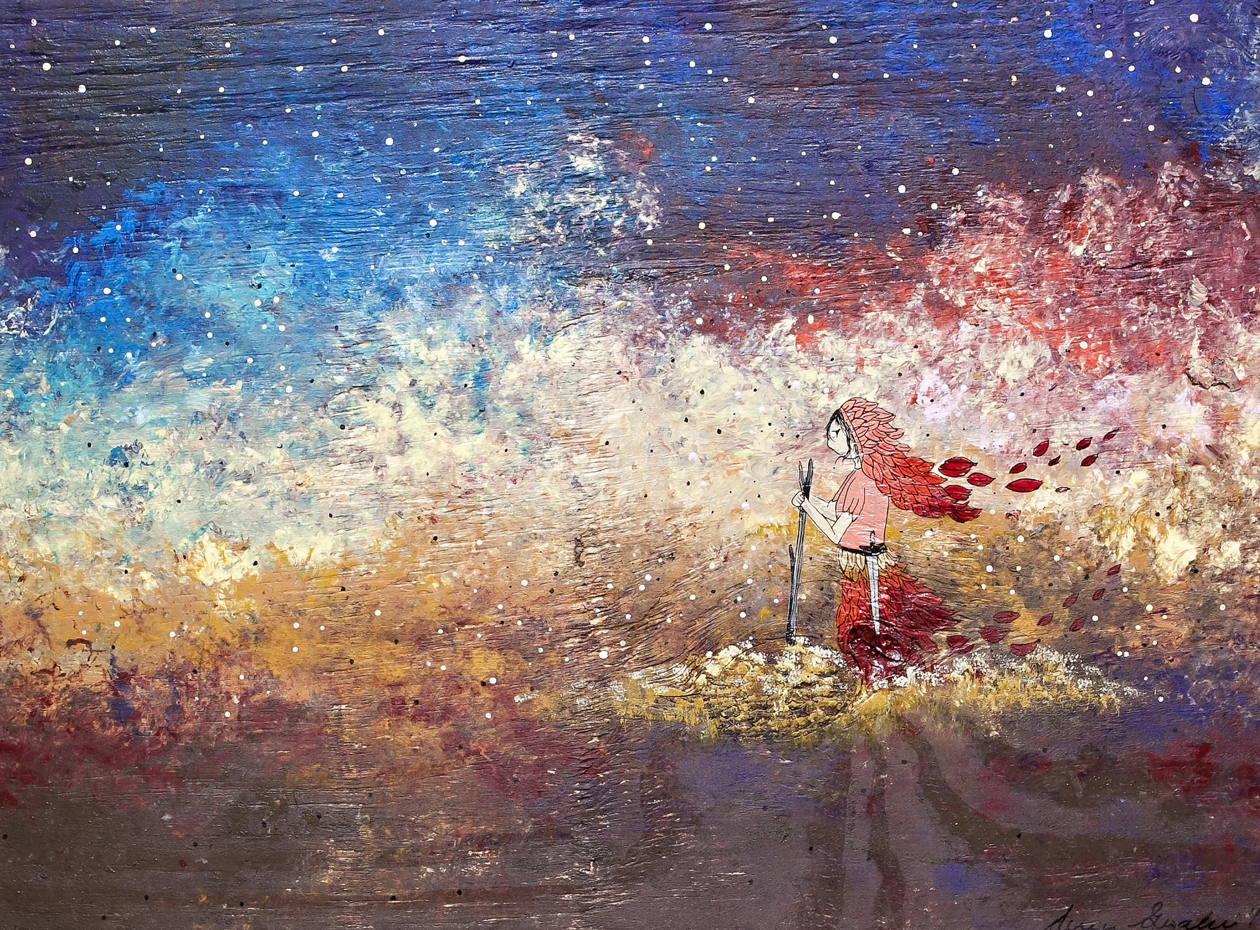 “Silence &amp; A Whisper”, 2013, Acrylic on Reclaimed Wood