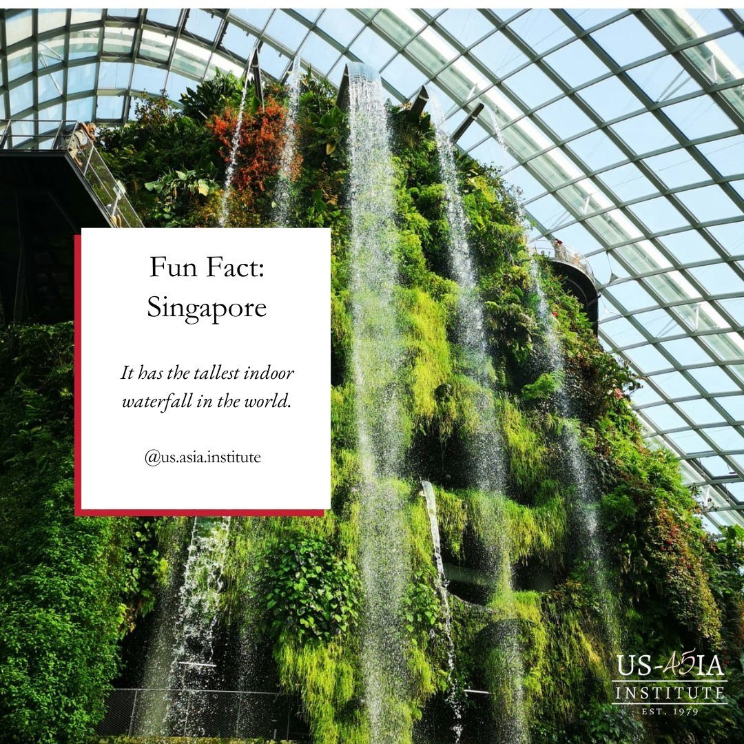 Did you know Singapore has the tallest indoor waterfall in the world? It is located at the Gardens by the Bay and stands at a height of 35 meters.