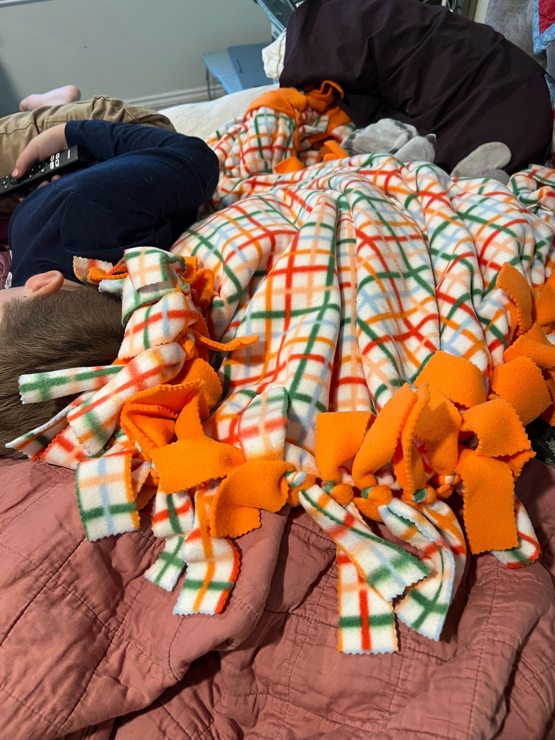 Fleece Tie Blanket DIY — Spitfire and Starlight