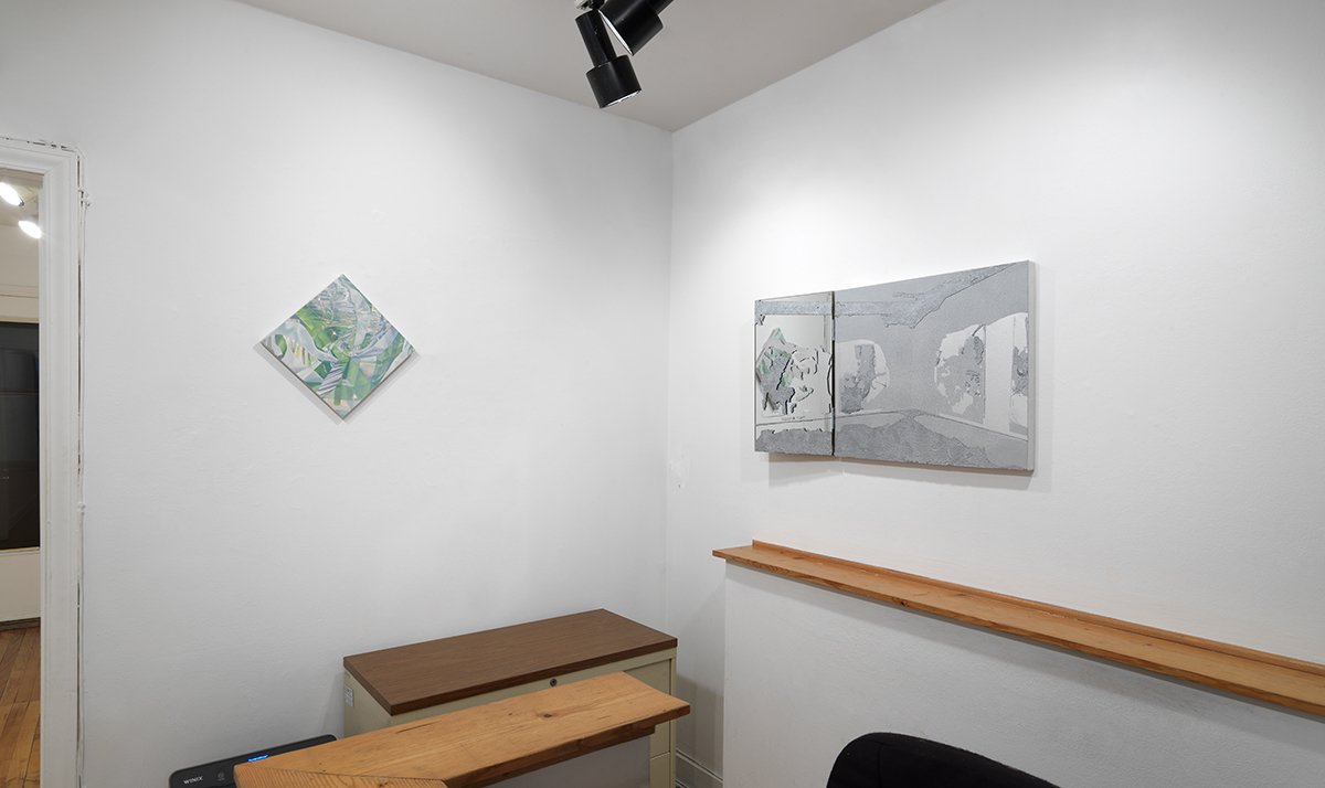 Installation View of Excavation 6 with painting by Larry Bookbinder