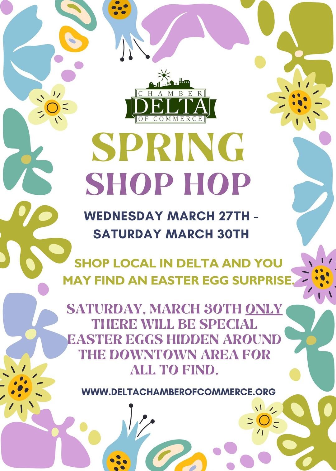There's still time to go downtown to our🌸🌼🐣Spring Shop Hop! 🐥🐰🪴Head out to Main Street for some Easter surprises while you do your spring shopping with one of our great businesses.