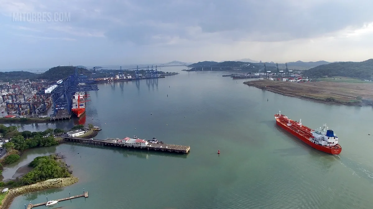 Aerial View of the Panama Canal