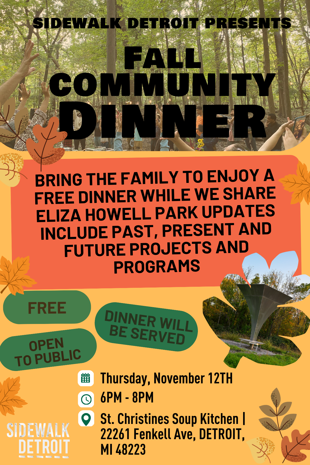 Eliza Howell Park Fall Community Dinner 