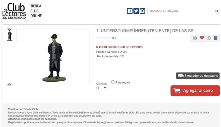 La Minuta AM: Repudio de la comunidad judía y la embajada alemana a El Mercurio por vender figurita de Teniente Nazi en el "Club de Lectore"