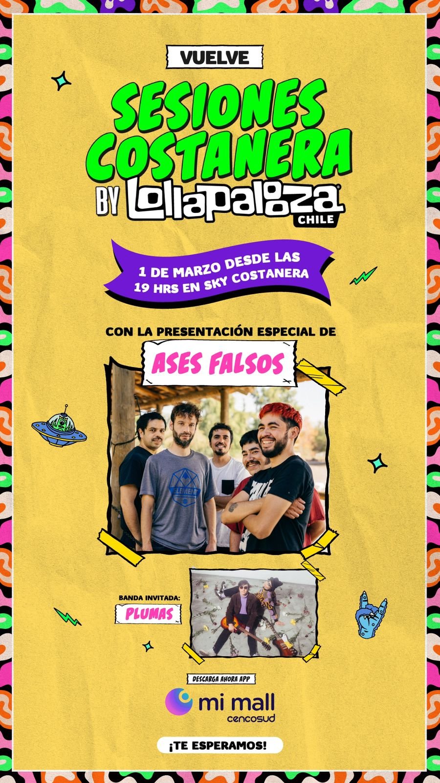 “Sesiones Costanera by Lollapalooza Chile” con Ases Falsos y Plumas 