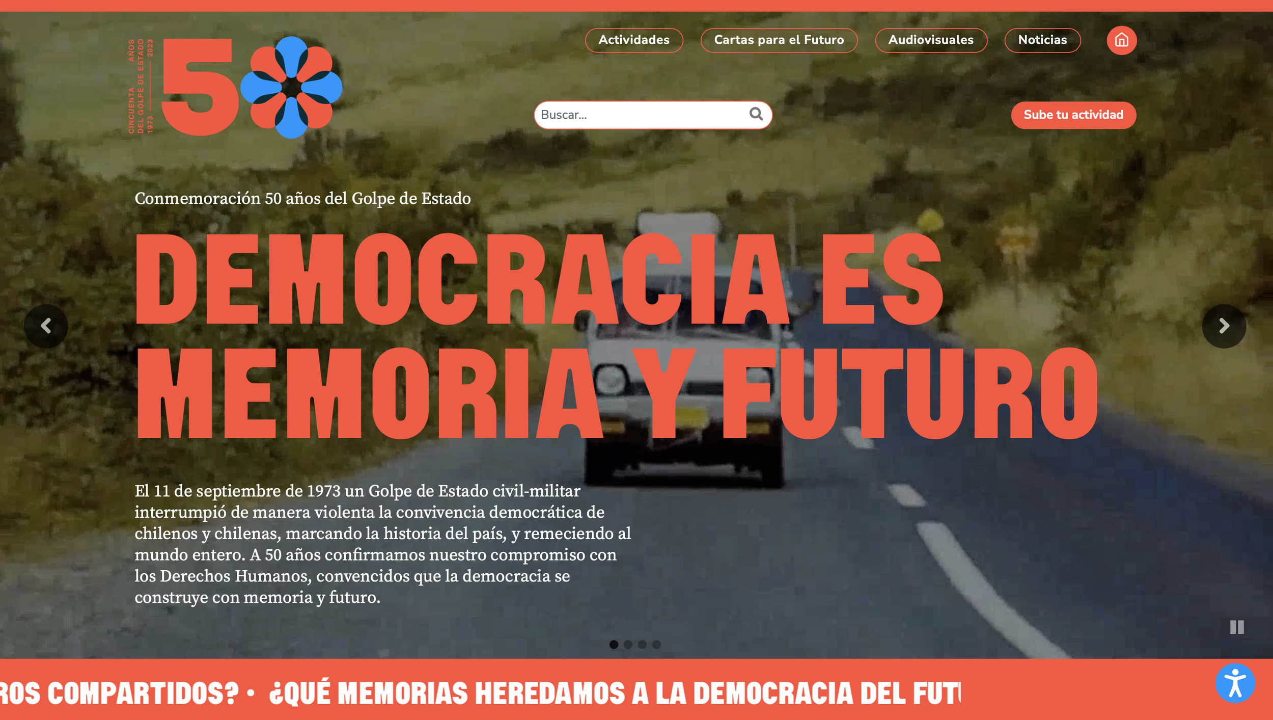 50.cl, la plataforma del Gobierno con actividades conmemorativas y archivo audiovisual a 50 años del golpe de Estado
