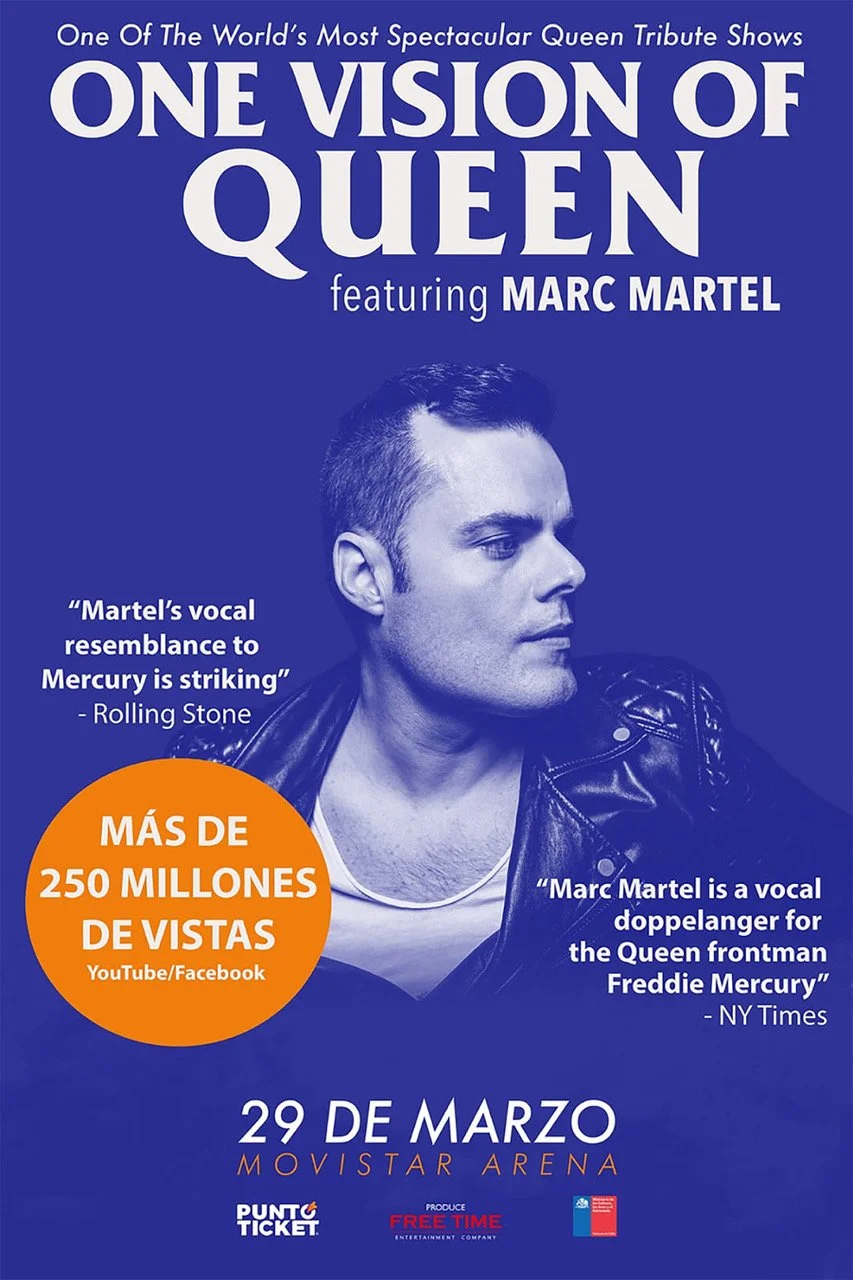 Marc Martel, voz de la película “Bohemian Rhapsody”, vuelve a Chile en marzo con su homenaje a Queen