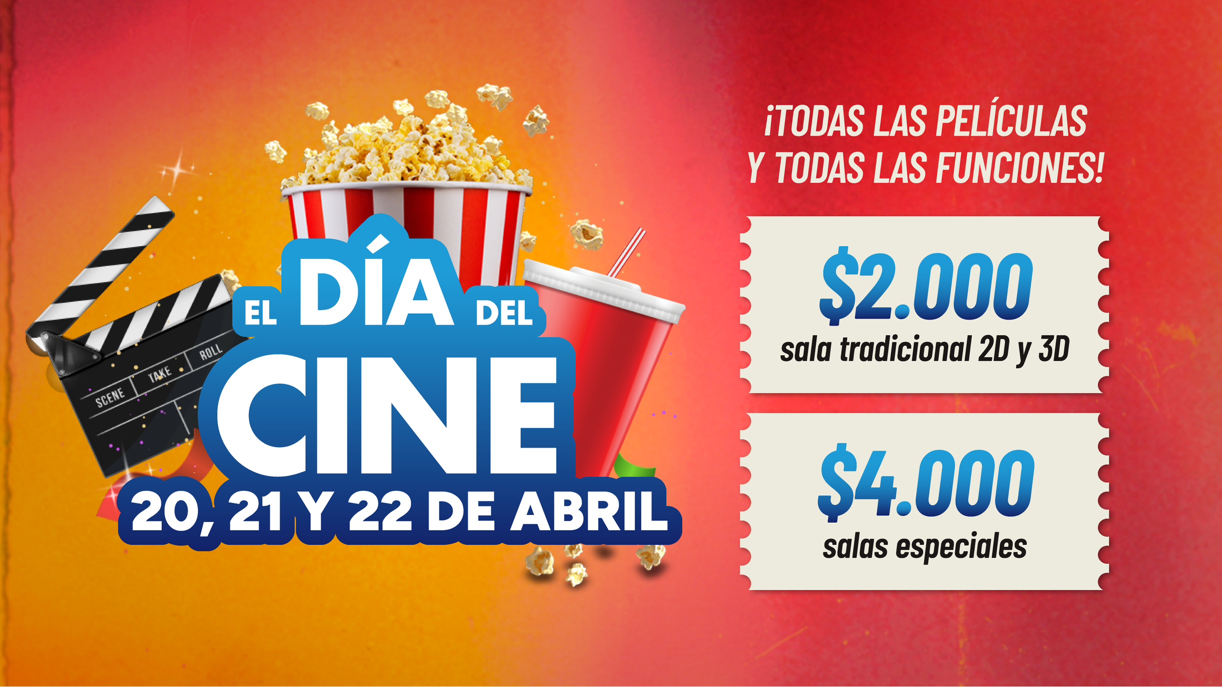 El Día del Cine regresa con entradas a $2.000