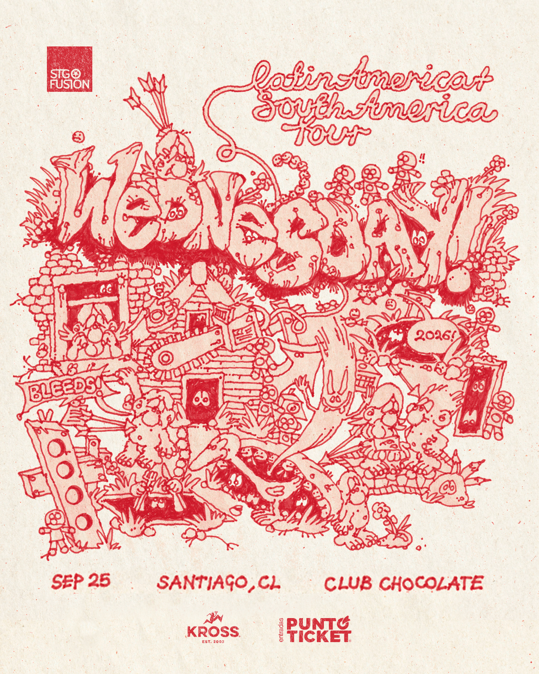 Wednesday debuta en Chile: 25 de septiembre en Club Chocolate