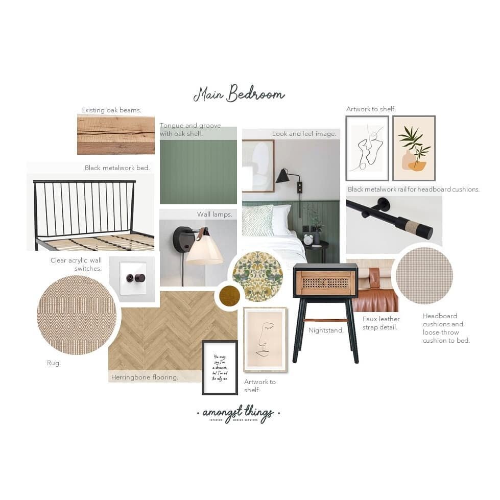 DESIGN SCHEME 

Yesterday, part of our day was spent putting together this beautiful bedroom scheme for a client. 🍃🌰🎗 

We established the clients style preferences and discussed the existing furniture they had, and what to keep #wastenotwantnot r