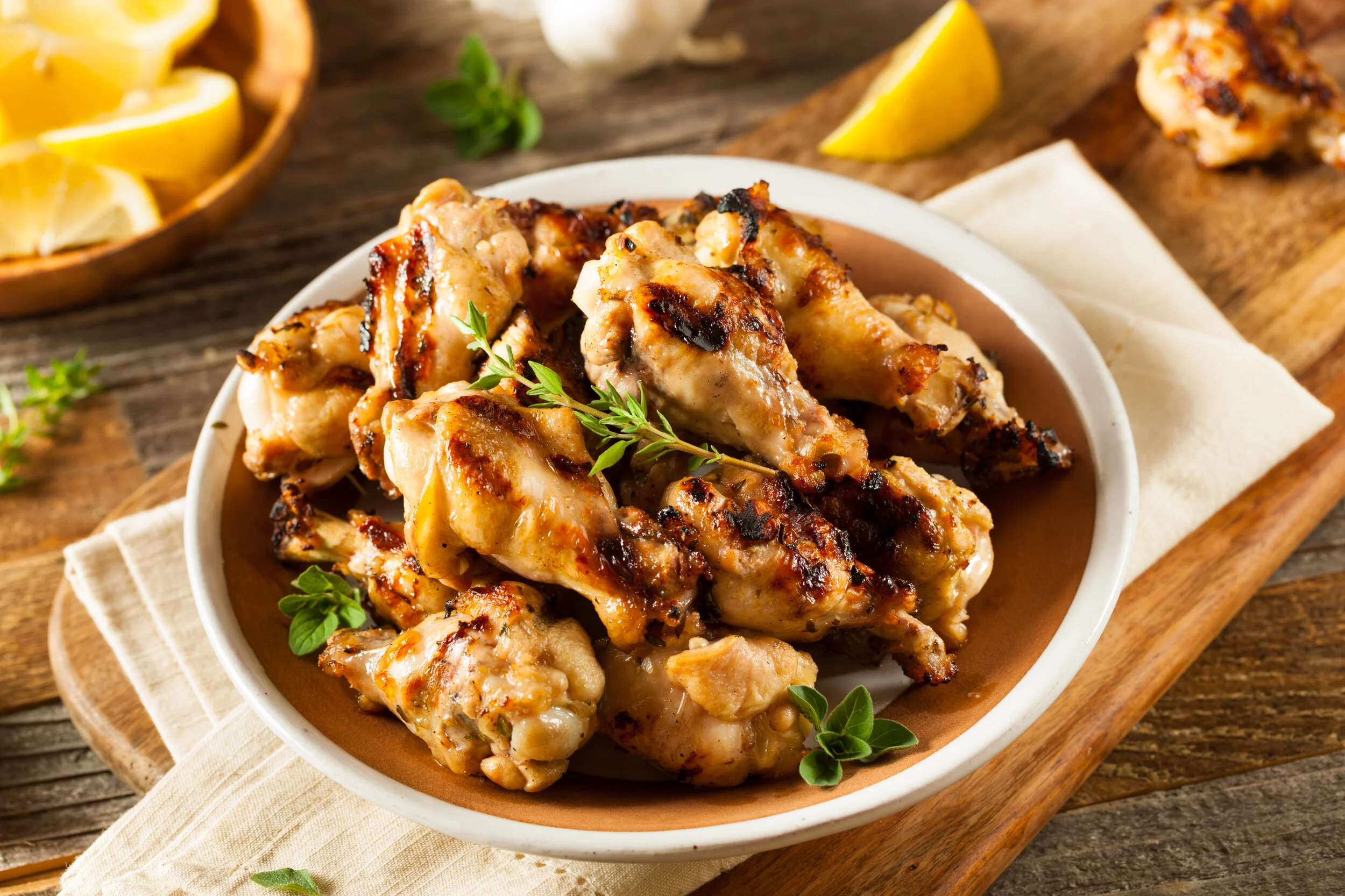 Grilled Lemon-Garlic Chicken Wings