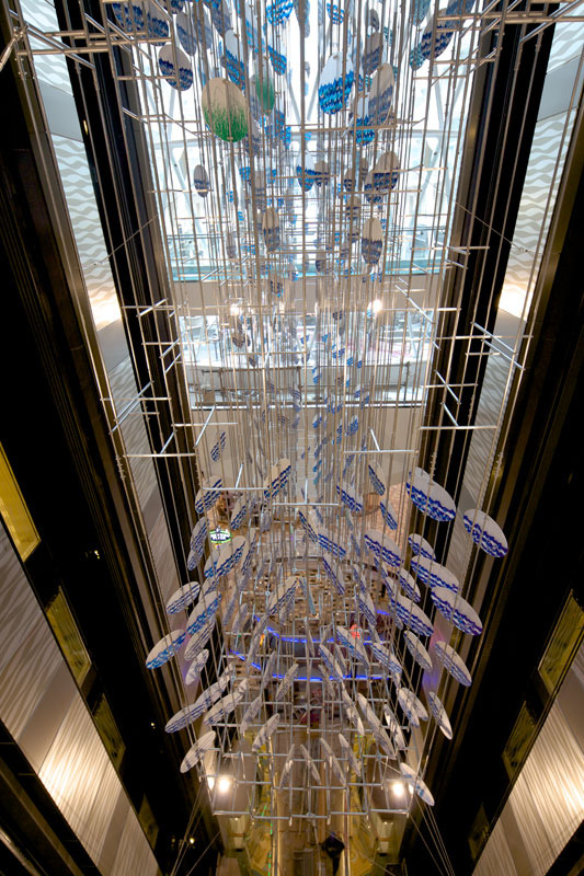   Gateway to the Hidden Part of the Sky 2010 
 Installation View 
 Aluminum composite panel, aluminum, polycarbonate, stainless steel rod, Kanar, ink  