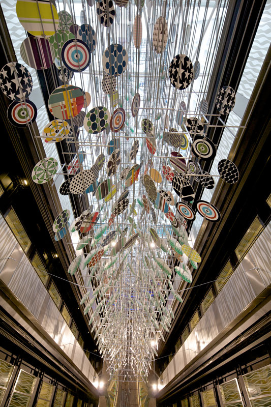   Gateway to the Hidden Part of the Sky 2010 
 Installation View 
 Aluminum composite panel, aluminum, polycarbonate, stainless steel rod, Kanar, ink  