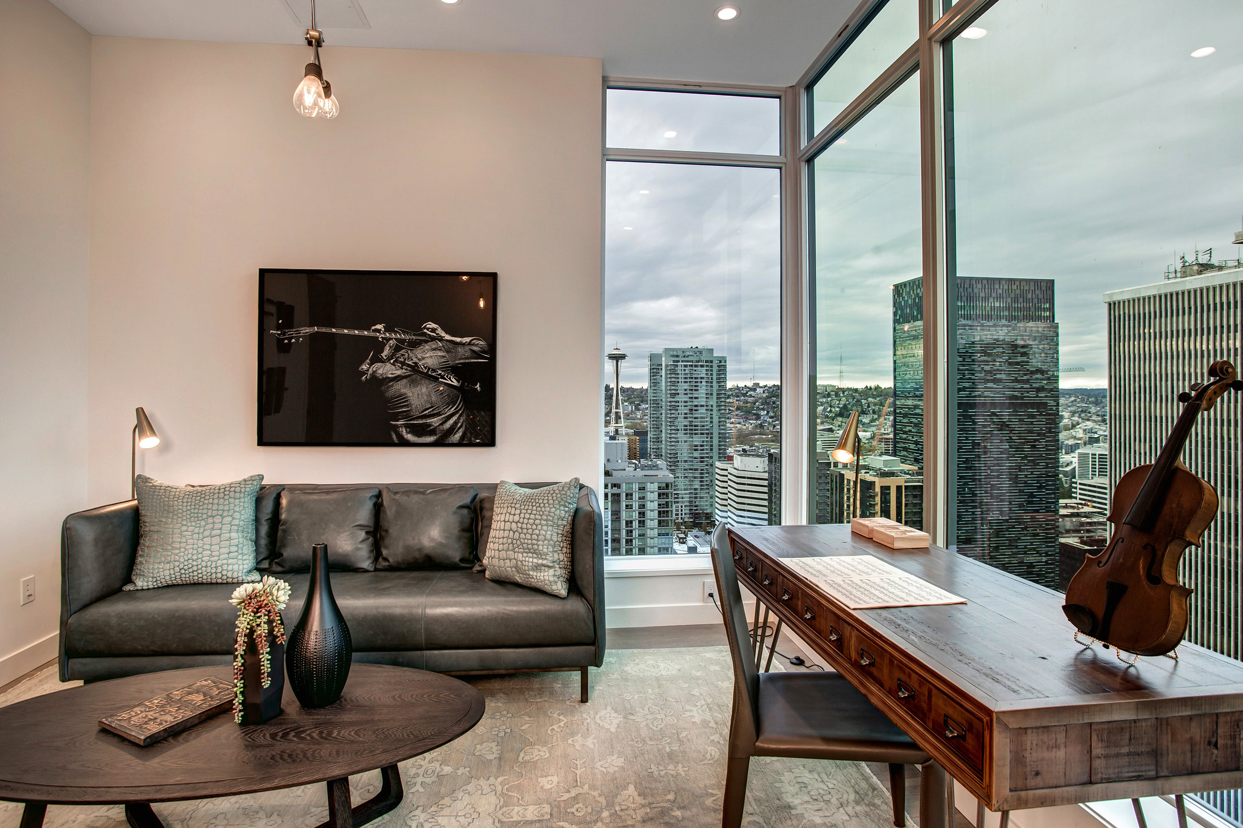 Commanding east facing views from the versatile flex room. Use as an office, bonus/media space, or a quiet reading room.