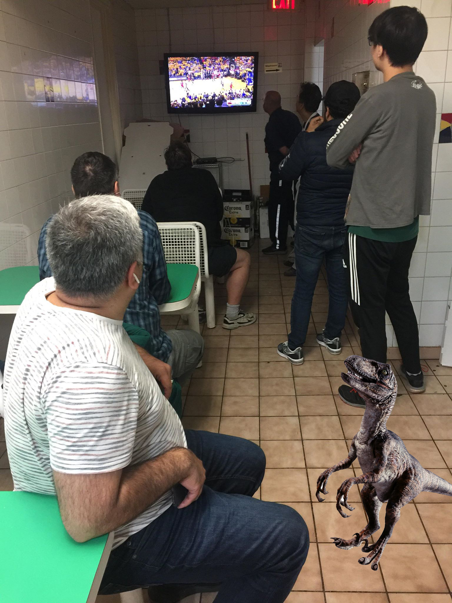 Bam-bam enjoys the victory with friends