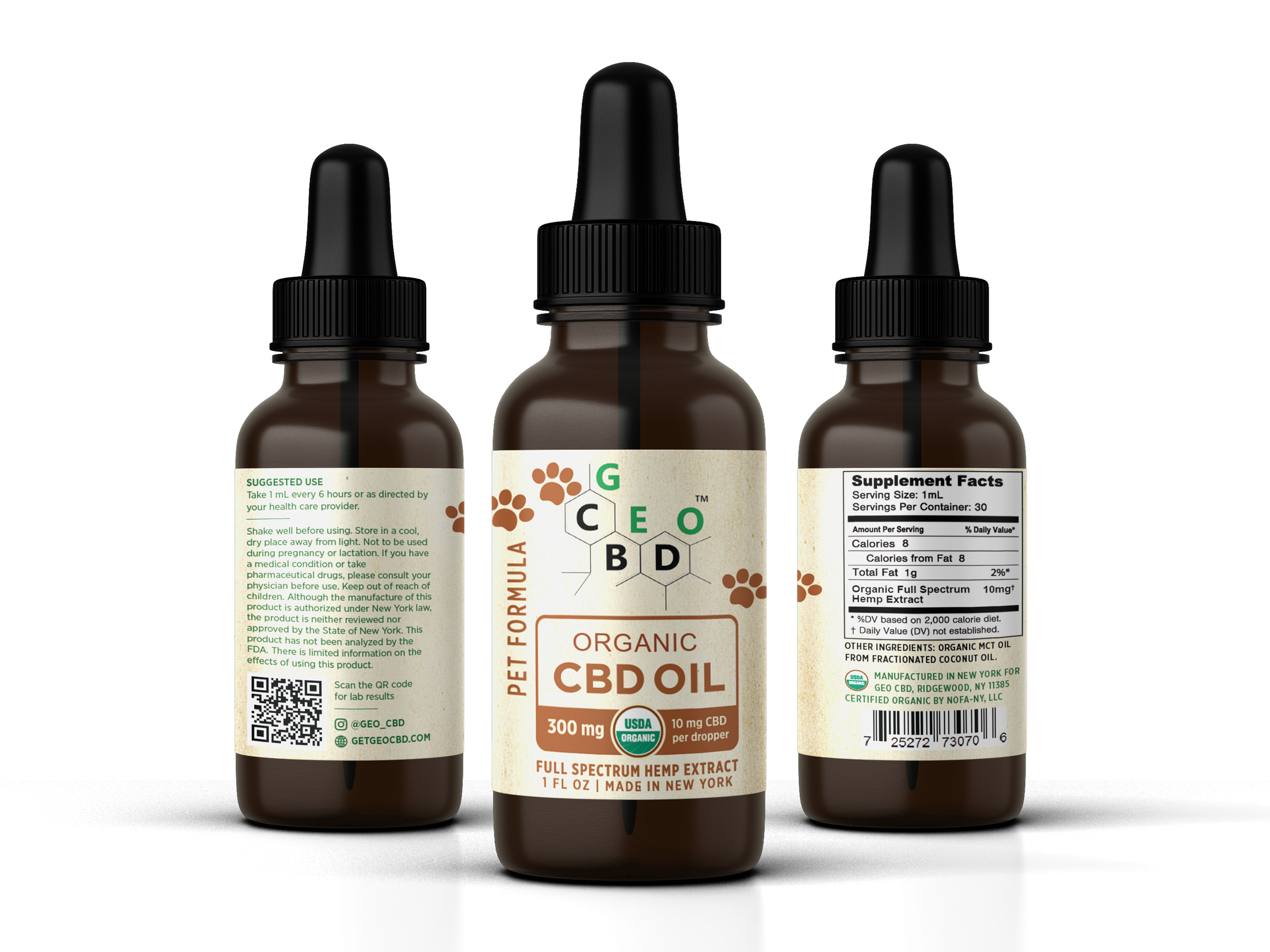 Pet 300mg Full Spectrum USDA Certified CBD Oil