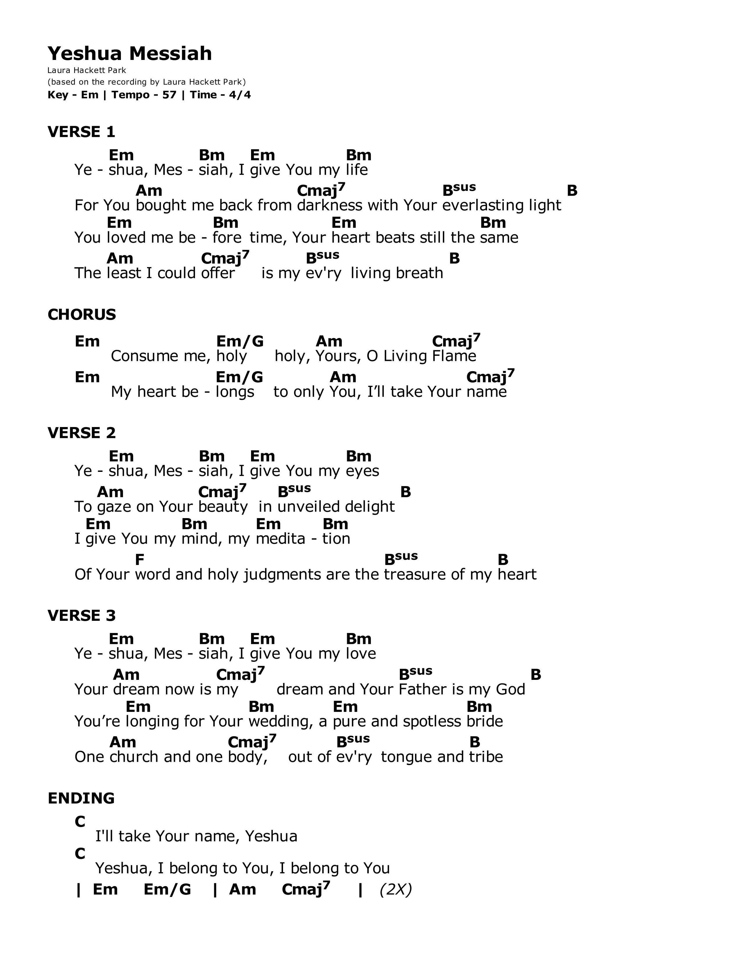 Yeshua Messiah — Laura Hackett Park