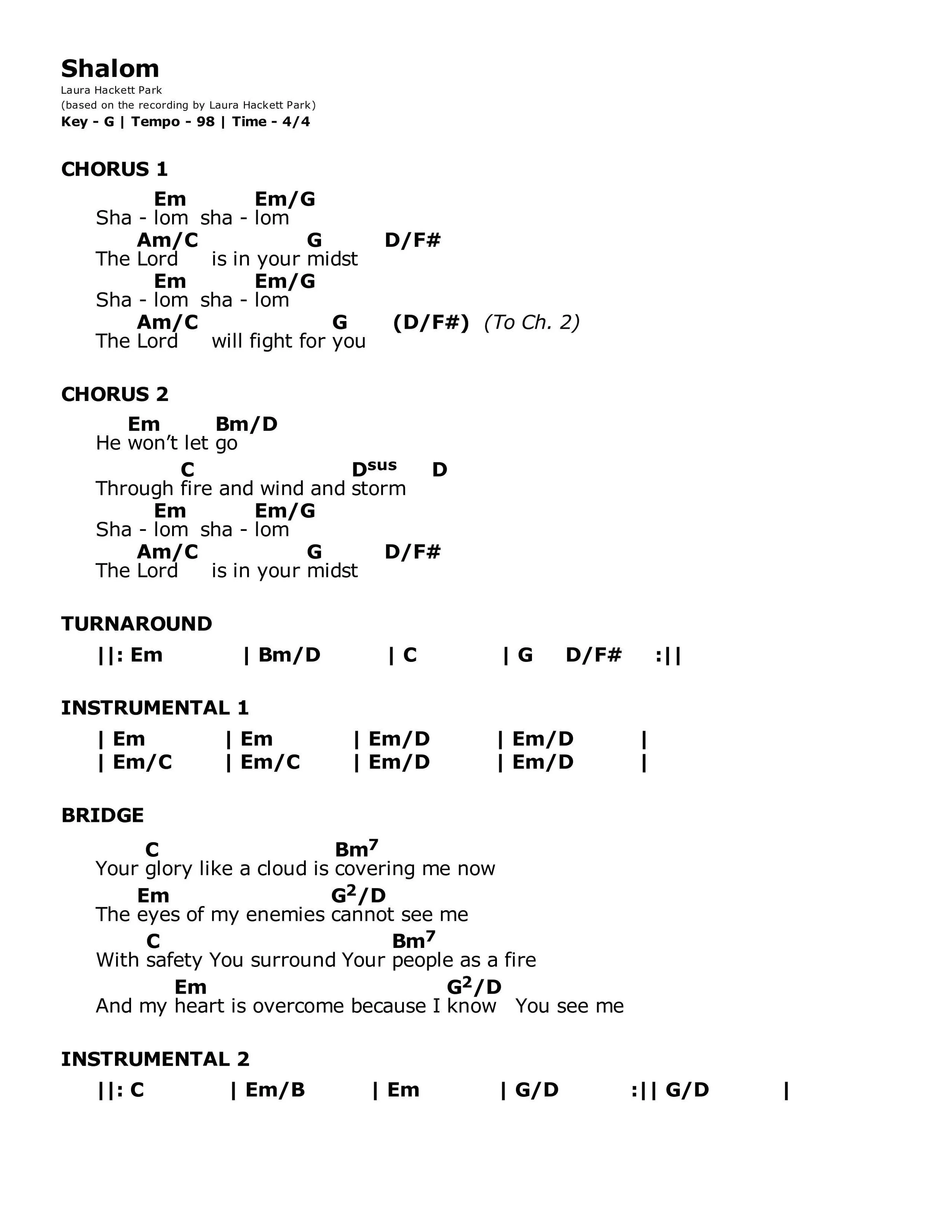 Shalom — Laura Hackett Park