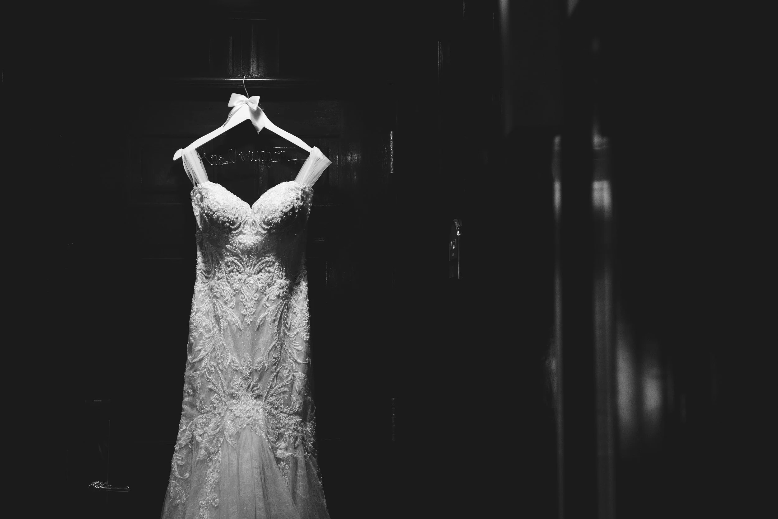 Wedding Dress on a hanger
