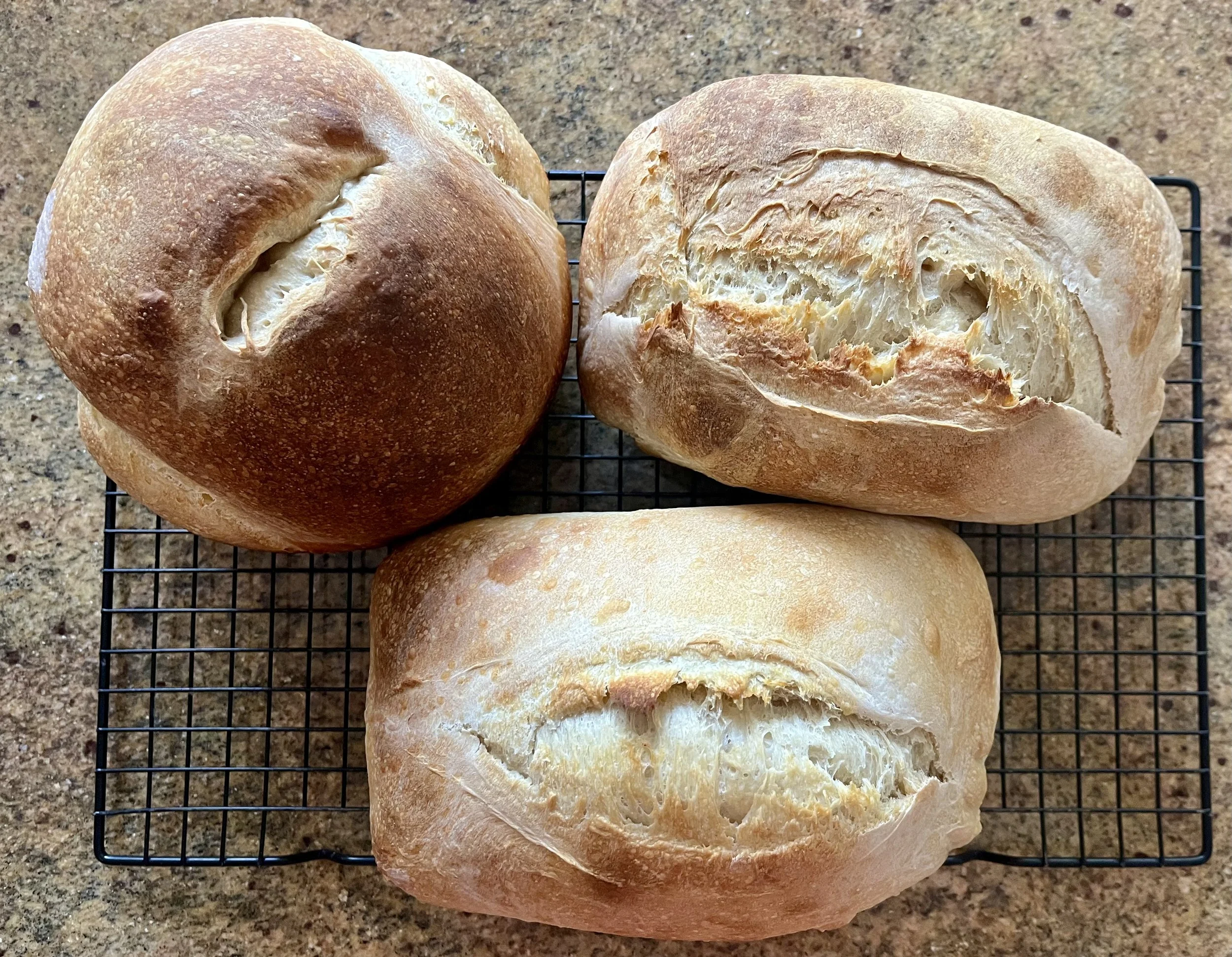 3 loaves of sourdough bread