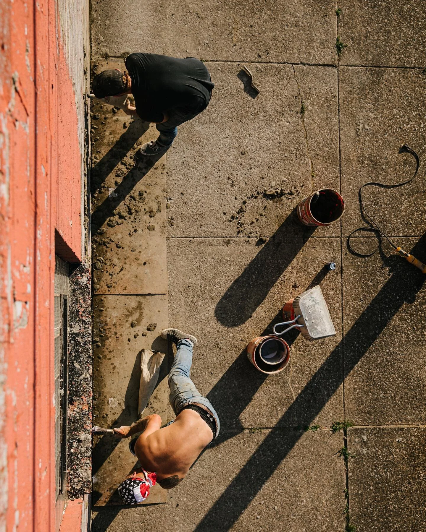 @shredandco summertime tuck pointing the entire Rockwell Ave wall