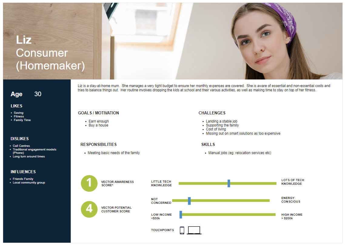 An example persona - we had 8 in total