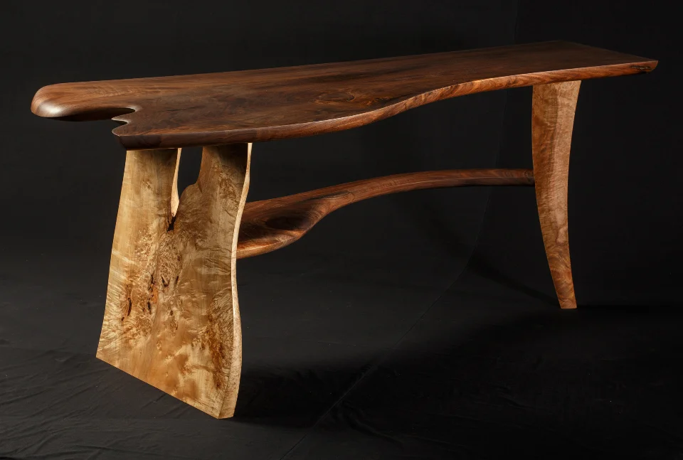 ABS Desk, 2013. Black Walnut, curly maple