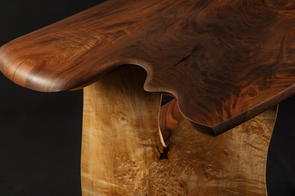 ABS Desk, 2013. Black Walnut, curly maple