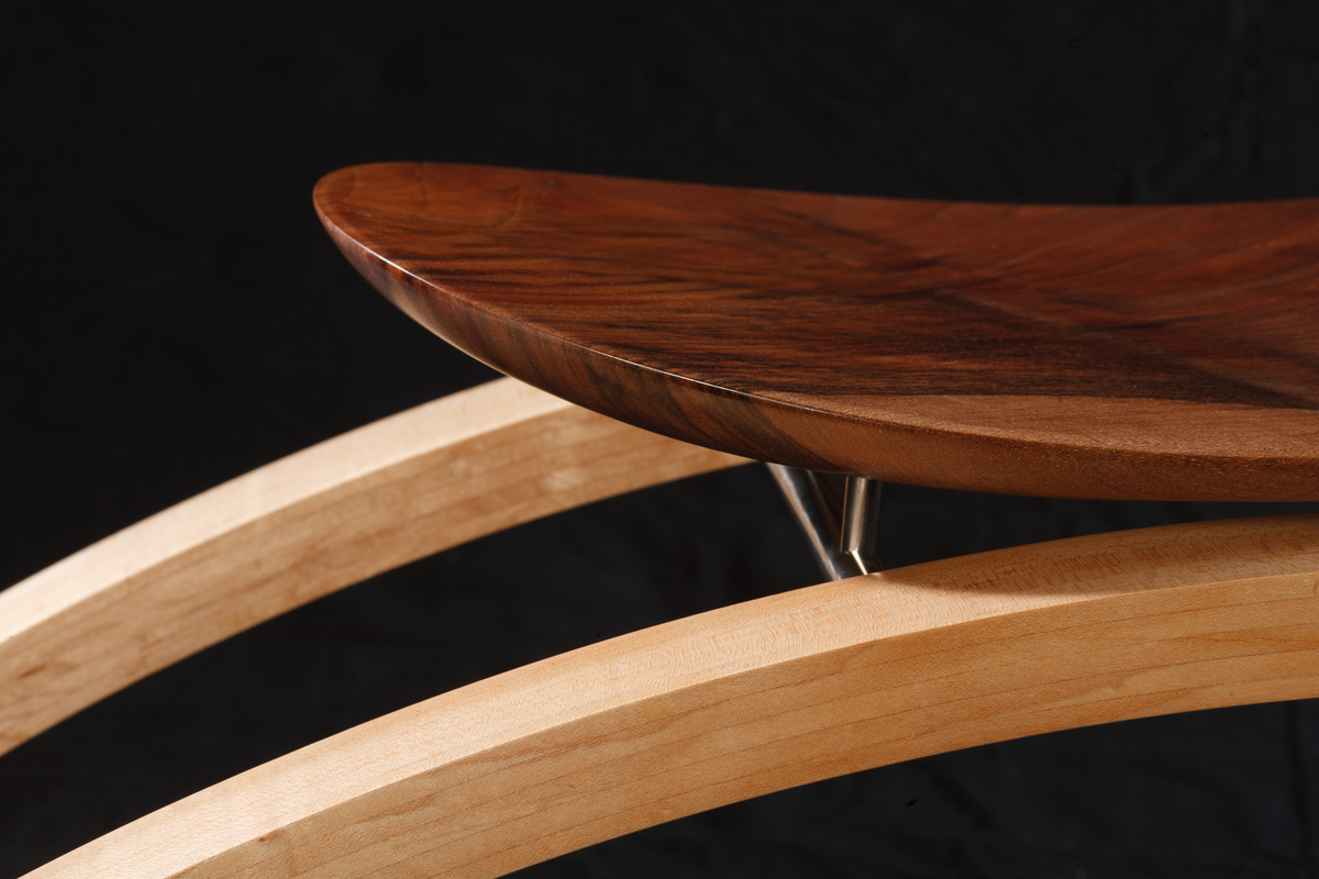 Japanese Meditation Stools, 2012. Maple Lamination, Walnut, Yellowwood
