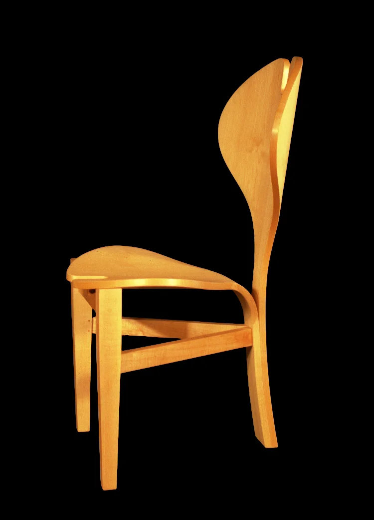 Ginko Chair, 1996. Plywood base, maple veneer