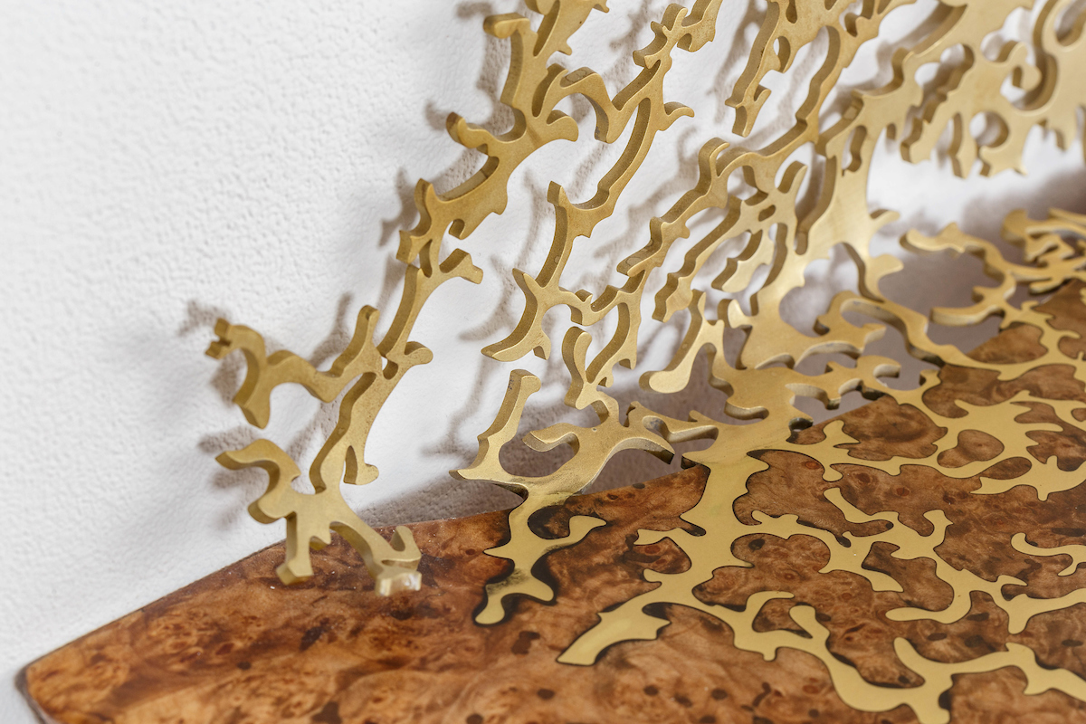 Collaboration III, 2018. Maple burl, brass