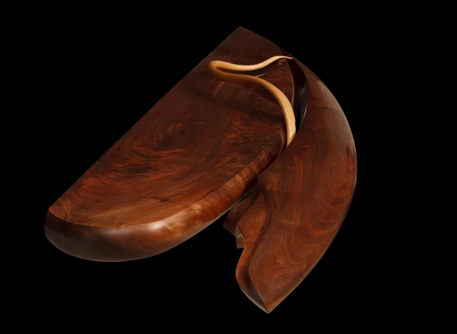 Finding Water, 2013. Black Walnut, Bent Wood Ash