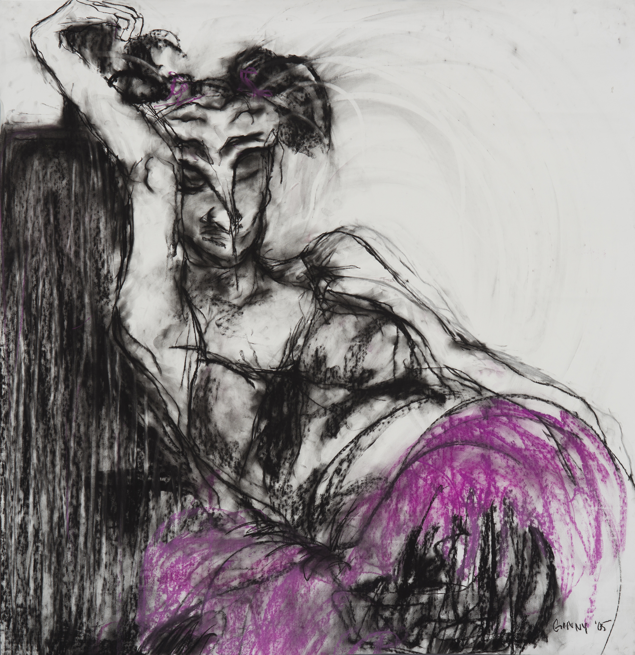 "Siesta de los Muertos", charcoal/pastel on paper, 43" x 42"