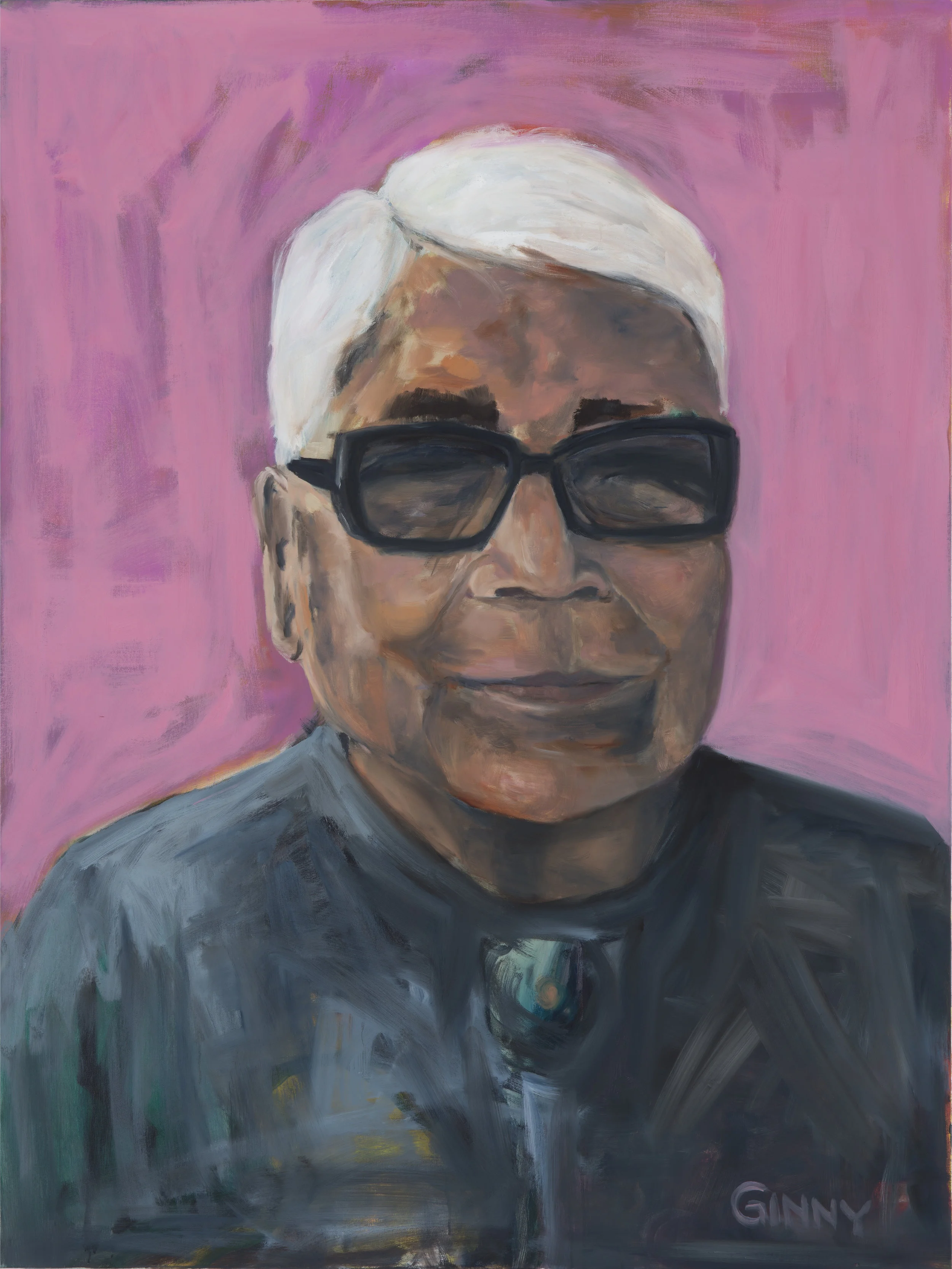 Into the Pink , oil on canvas, 48” x 36”