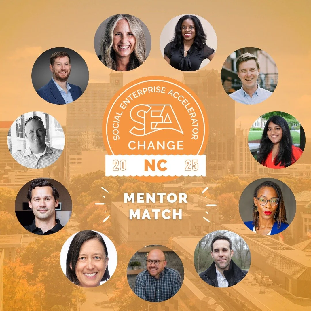 Mentor Match magic, NC edition! 👥 🧡

One of the perks of SEA Change is simple, but powerful: Every venture is paired with a mentor who&rsquo;s been there, done that&mdash;a guide to help them make decisions, address questions, and facilitate some n