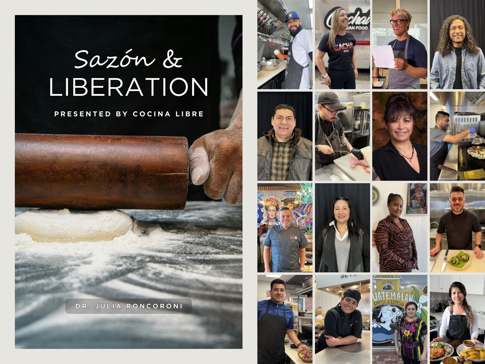 Cocina Libre's second book cover and photos of featured chefs