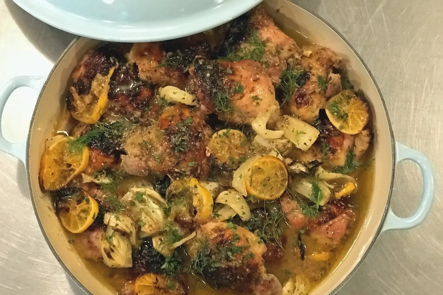 ROASTED CHICKEN WITH CLEMENTINES AND FENNEL