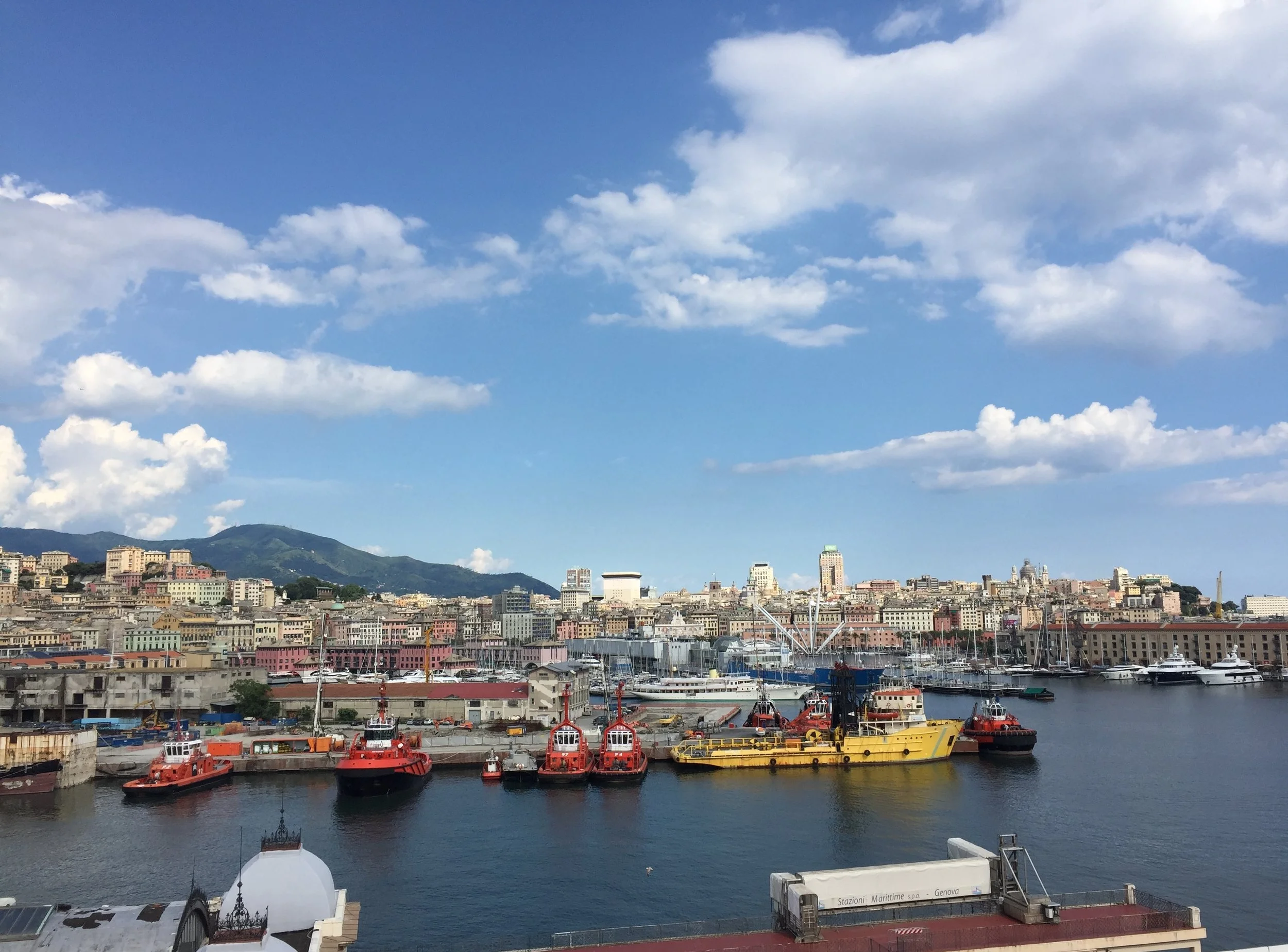 This is a photo from a previous visit to Genoa, when the weather was a bit better!