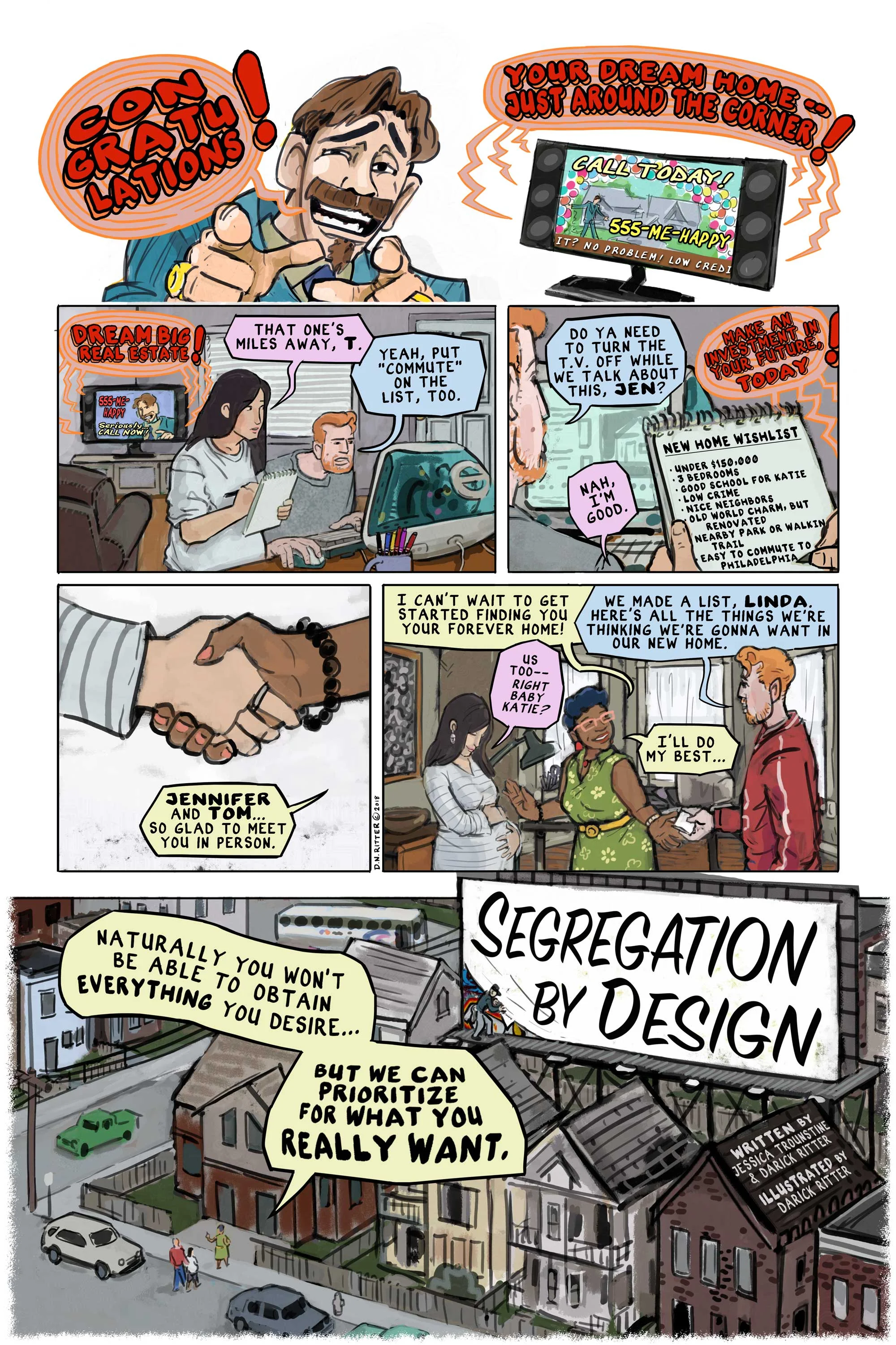 Segregation by Design (page 1) by Darick Ritter and Jessica Trounstine . 8-page comic prologue to academic book entitled Segregation by Design by Jessica Trounstine (purchase here ).