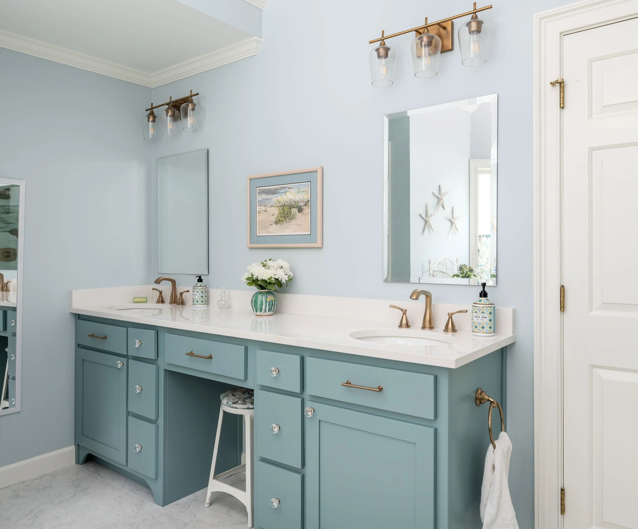 New light fixtures, countertops and paint