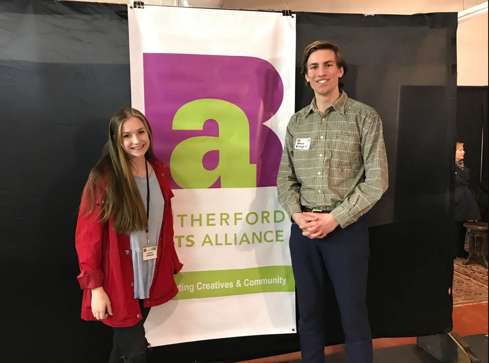  Sarah Oppmann and Chase Loughry at a 2019 meeting. 