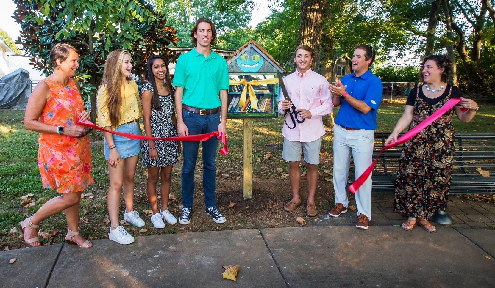  Numerous local youth collaborated to design, build and decorate Little Libraries on the Breezeway Restorative Trail near Gateway Island. Photo courtesy Cultural Arts Murfreesboro. 