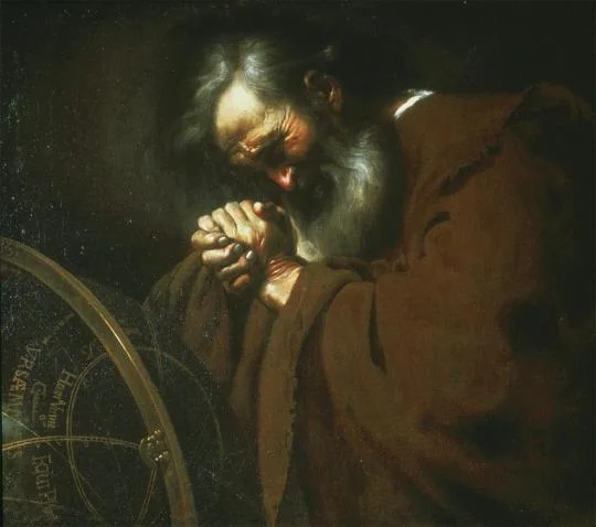 Heraclitus wringing his hands over the world. Heraclitus, the Weeping Philosopher by Johannes Moreelse