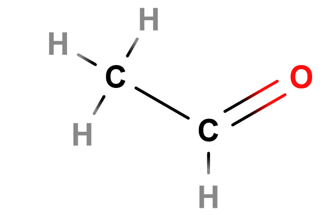 Lewis Structure of Ethanal Notice the carbonyl group to the right.