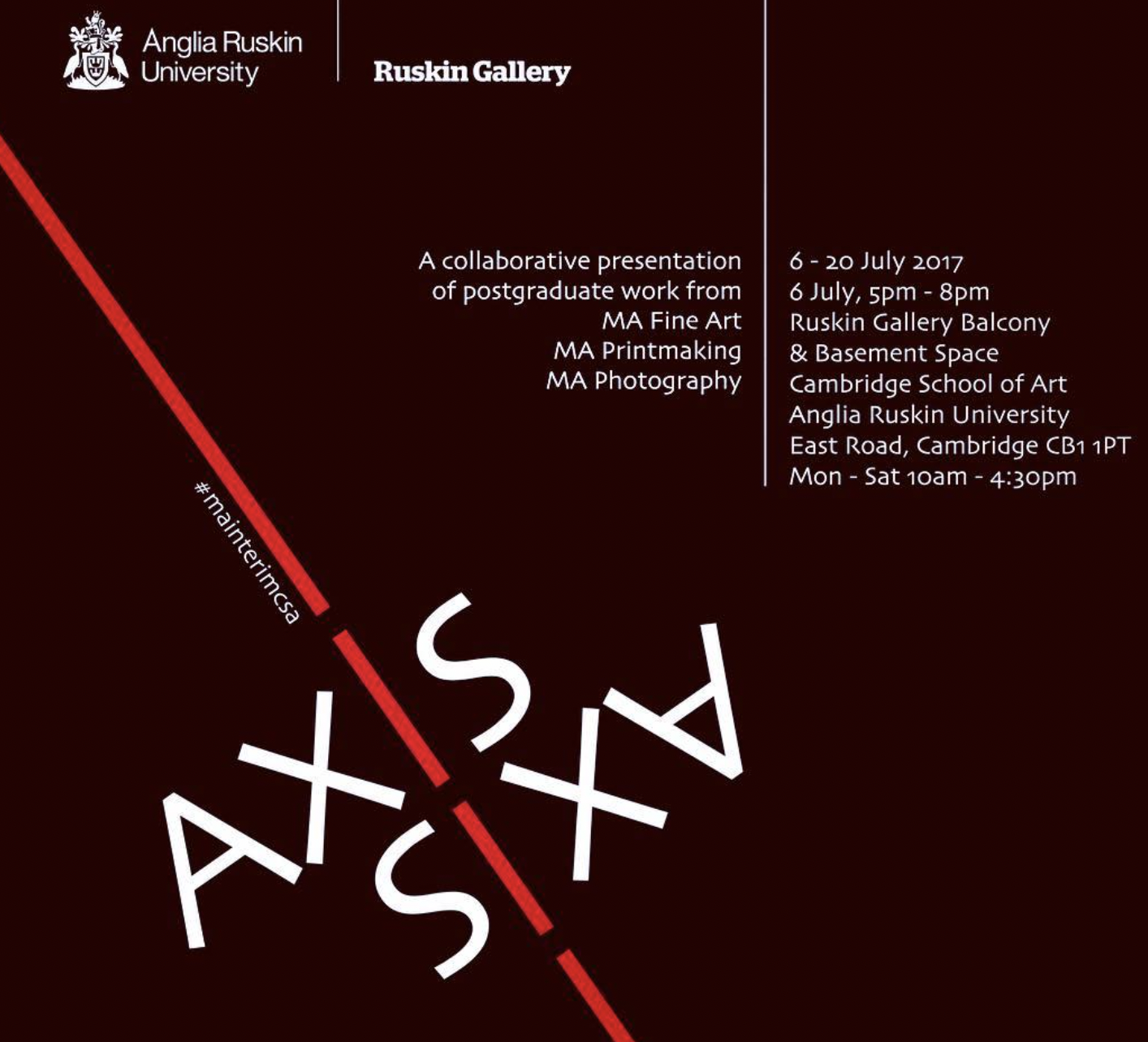 COLLABORATIVE PRESENTATION OF POSTGRADUATE WORK, RUSKIN GALLERY, CAMBRIDGE, JULY 2017